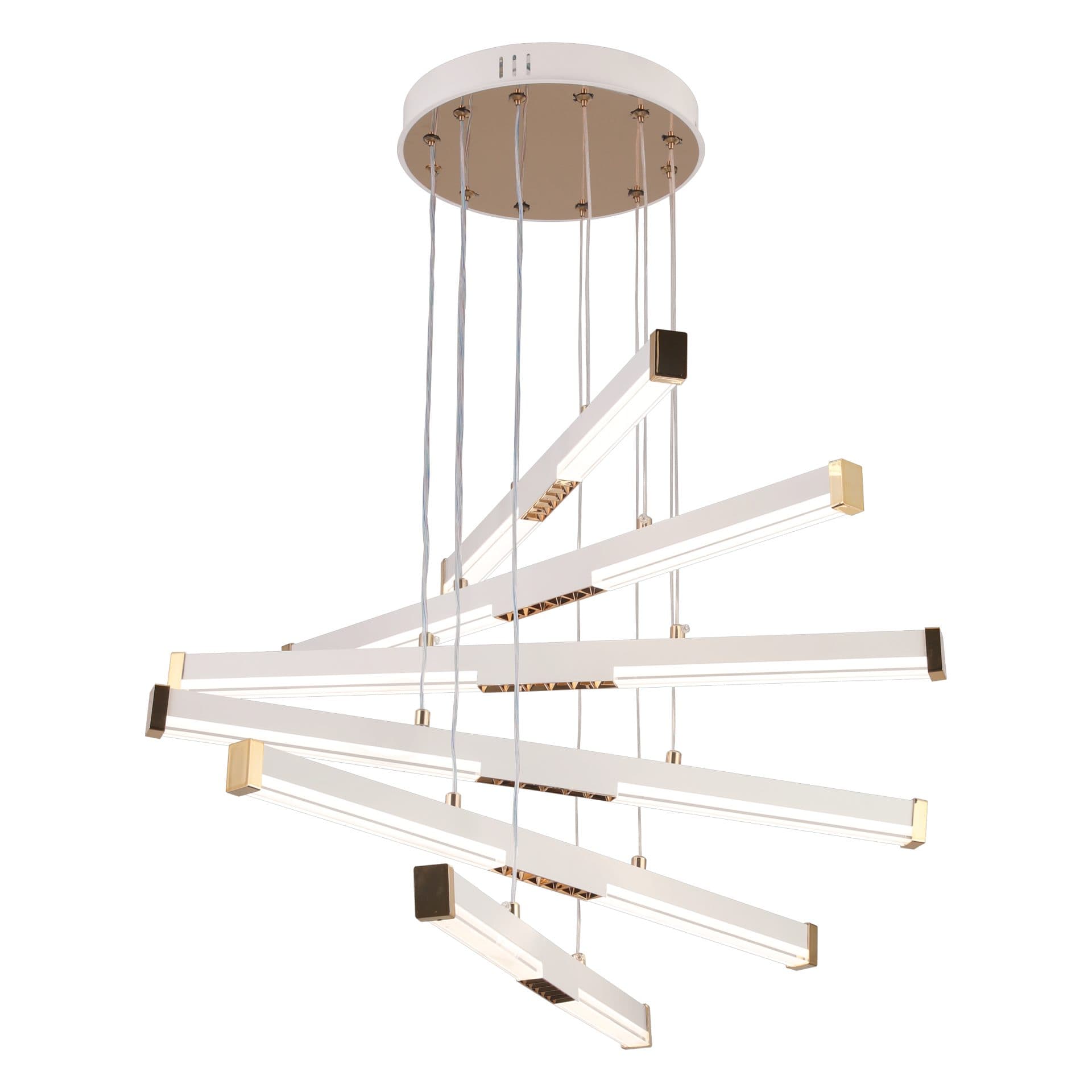 Lustra LED Suspendata Flippy Acril LT183/5WH 68W Alb Inaltime Reglabila — imagine 5