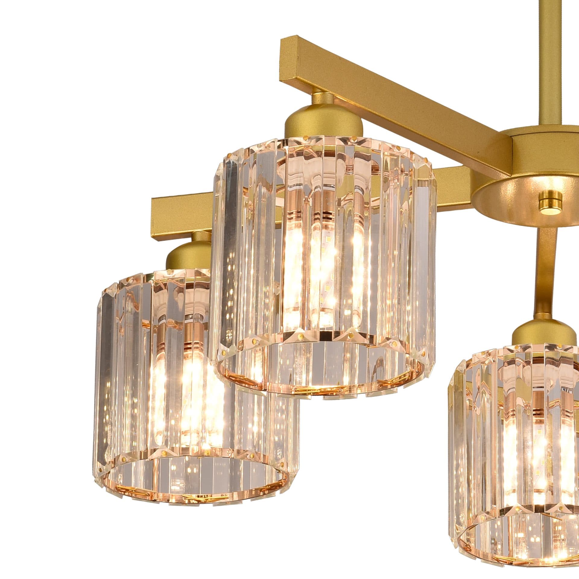 Lustra Flippy Clasica Moderna LC110/5GD cu Cristal, 5x E27, Auriu, Metal si Cristal — imagine 6