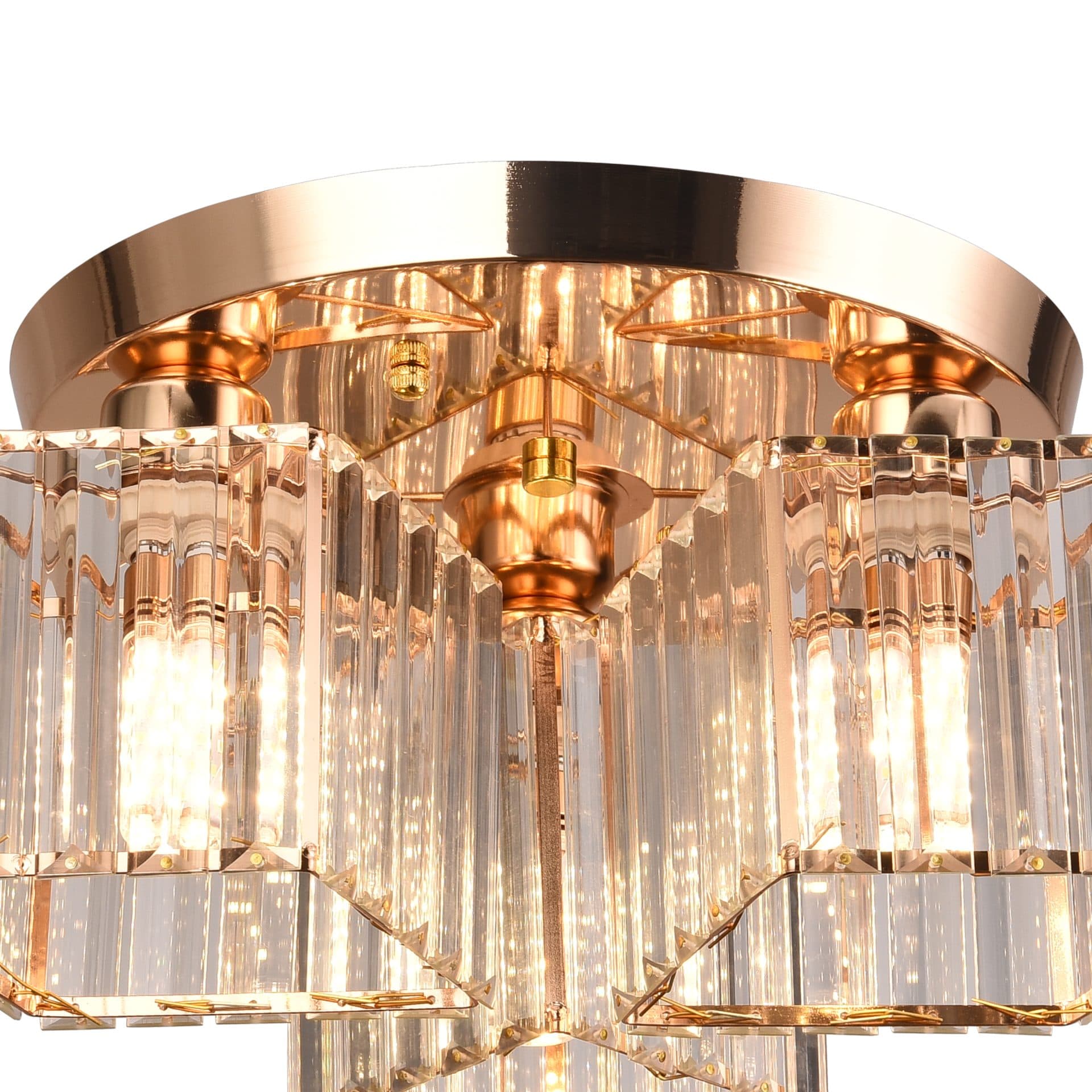 Lustra Flippy Clasica Moderna Sasha LC117/3GD 3x E27 Metal si Cristal Auriu — imagine 9