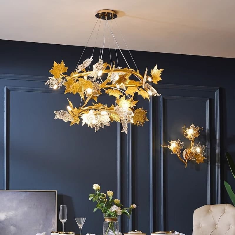 Candelabru Flippy Modern 12x E14 Diametru 80cm Auriu Metal si Cristal — imagine 5