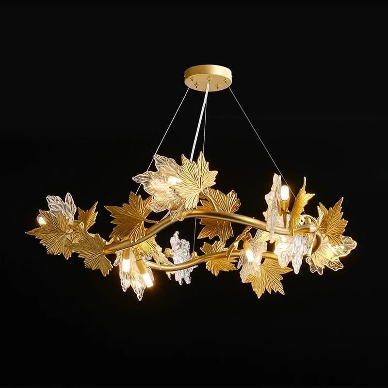 Candelabru Flippy Modern 12x E14 Diametru 80cm Auriu Metal si Cristal — imagine 7