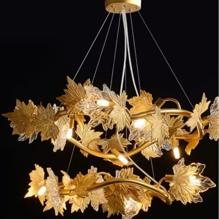 Candelabru Flippy Modern 12x E14 Diametru 80cm Auriu Metal si Cristal — imagine 10