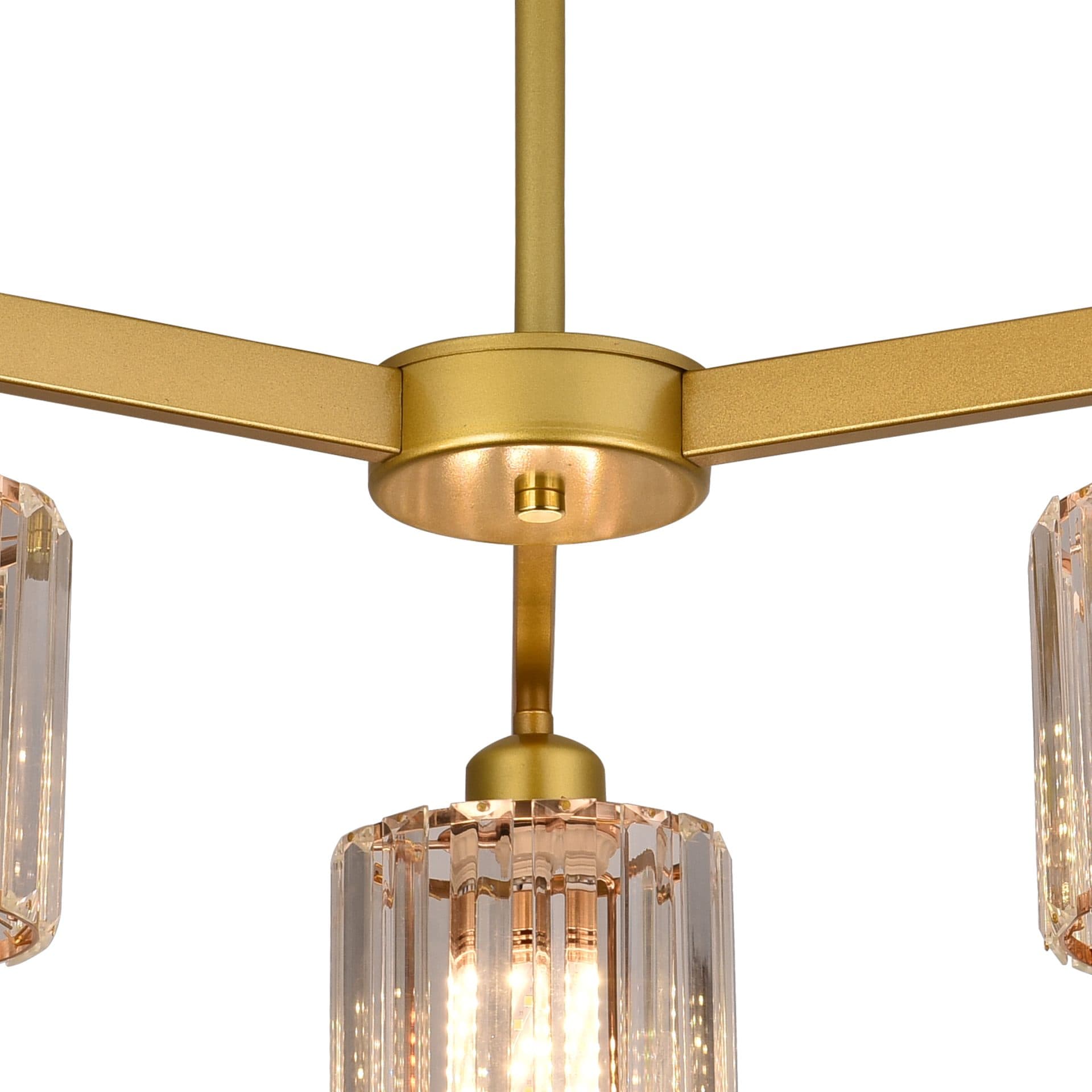 Lustra Flippy Clasica Moderna LC110/3GD cu Cristal, 3x E27, Auriu, Metal si Cristal — imagine 8