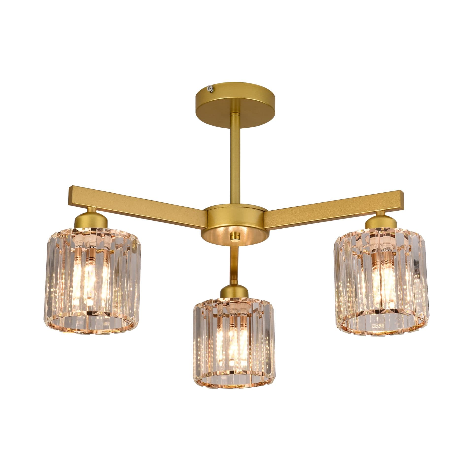 Lustra Flippy Clasica Moderna LC110/3GD cu Cristal, 3x E27, Auriu, Metal si Cristal — imagine 11