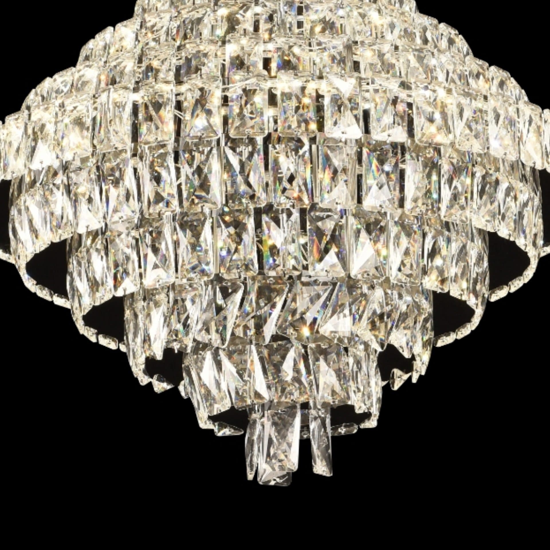 Candelabru Flippy Cristal Opal cu telecomanda, 110W, Diametru 35 cm, Crom Lucios, Inaltime Reglabila — imagine 8