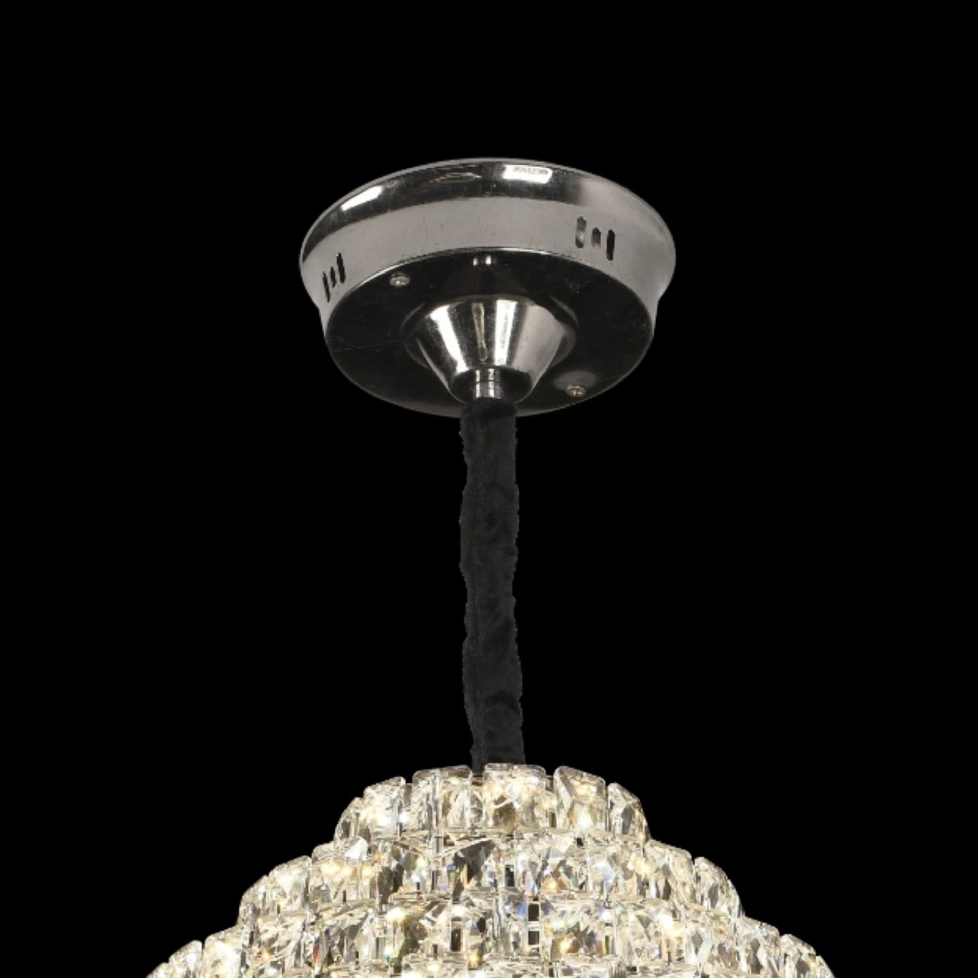 Candelabru Flippy Cristal Opal cu telecomanda, 110W, Diametru 35 cm, Crom Lucios, Inaltime Reglabila — imagine 9