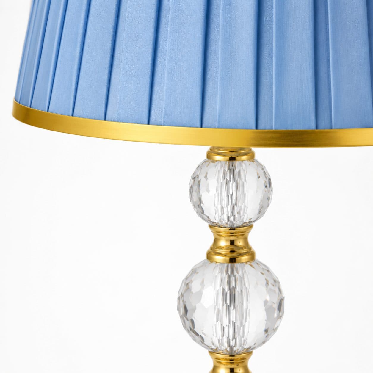 Lampa Decorativa Flippy VZ213BL Abajur Textil Albastru Baza Cristal Aurie — imagine 2