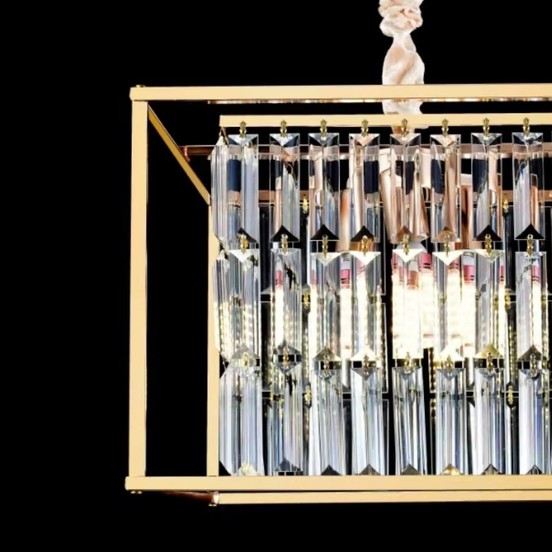 Candelabru Flippy Cristal Auriu Lucios 3x E14 Inaltime Reglabila — imagine 2
