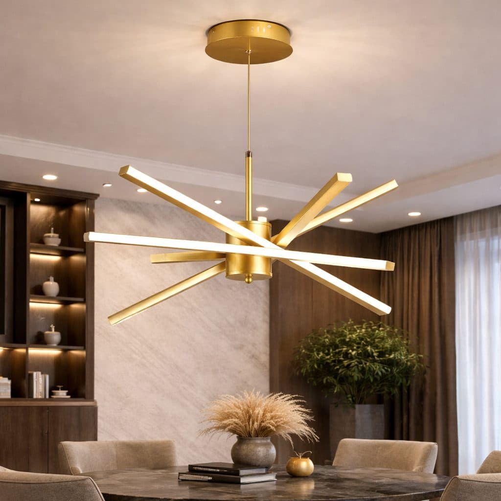 Lustra LED Flippy LT176/5GD 69W 5 Elementele Auriu Inaltime Reglabila — imagine 6