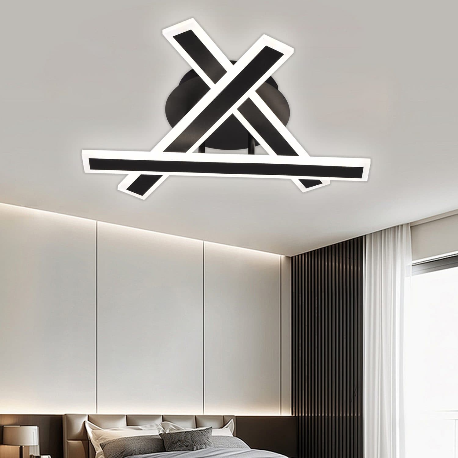 Lustra LED cu Telecomanda Flippy ZYRON Nobile 62W Negru — imagine 4