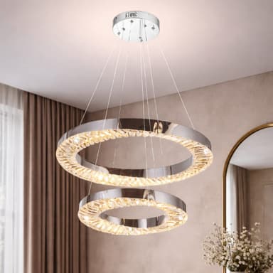 Candelabru LED cu Telecomanda 196W HALO Magno Crom Cristal Metal