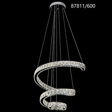 Candelabru LED cu Telecomanda, 108W, Dimensiuni 60x120 cm, Crom, Cristal