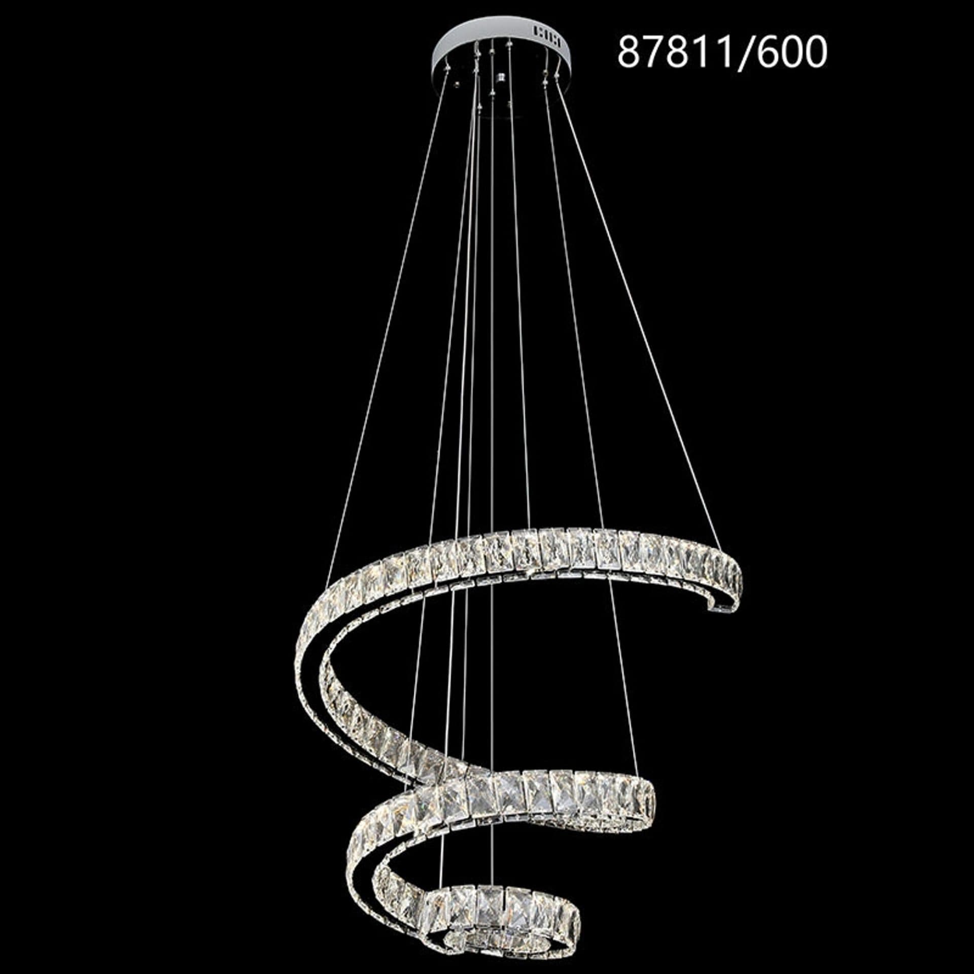 Candelabru LED cu Telecomanda, 108W, Dimensiuni 60x120 cm, Crom, Cristal — imagine 1