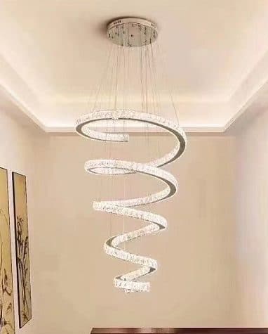 Candelabru LED Flippy cu Telecomanda TWIST, 272W, Diametru 80 cm, Inaltime 150 cm, Lumina Rece/Neutra/Calda, Crom, Cristal, Otel — imagine 4