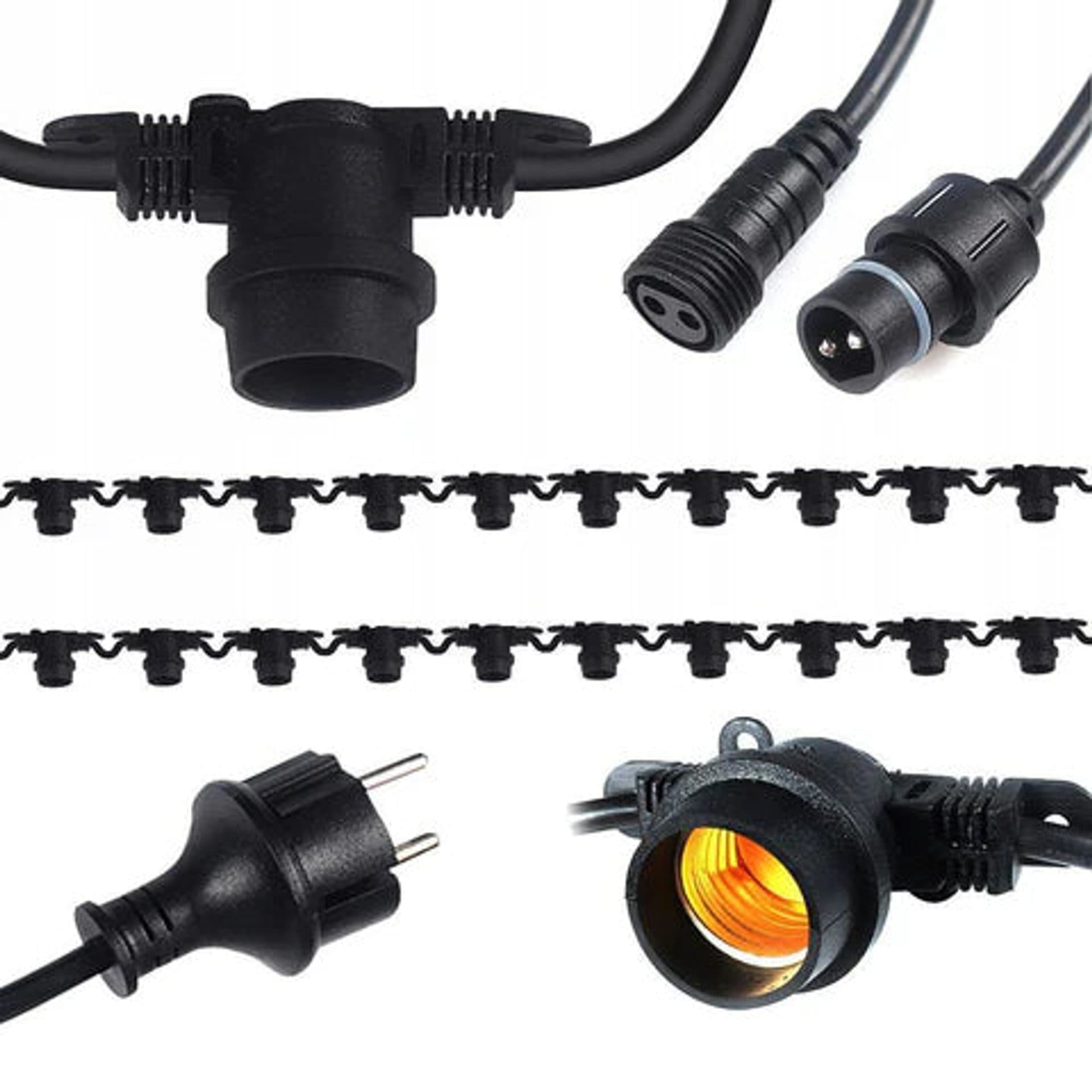 Ghirlanda luminoasa 15 surse de lumina 10M E27 Negru IP65 Flippy — imagine 2