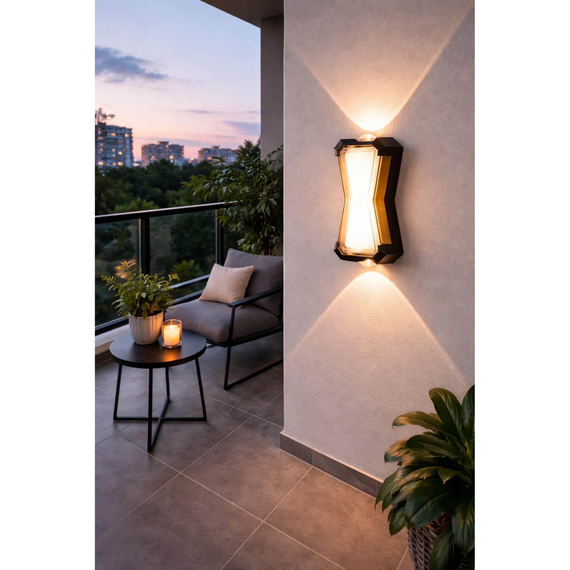 Aplica LED de Exterior si Interior, 2 Surse x 10W, Negru, 3000K — imagine 1