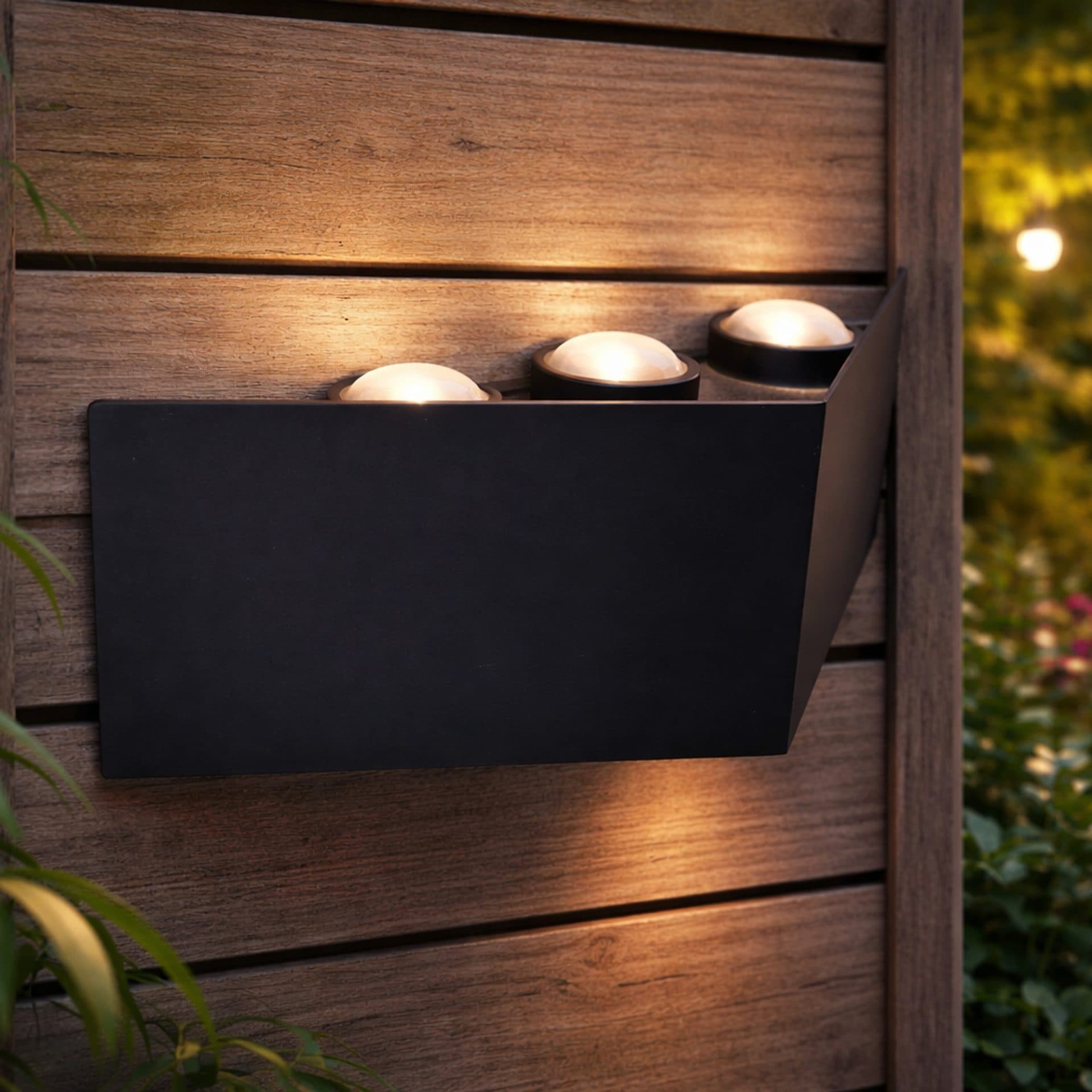 Aplica LED Exterior 6 Surse 6W Negru 3000K — imagine 1
