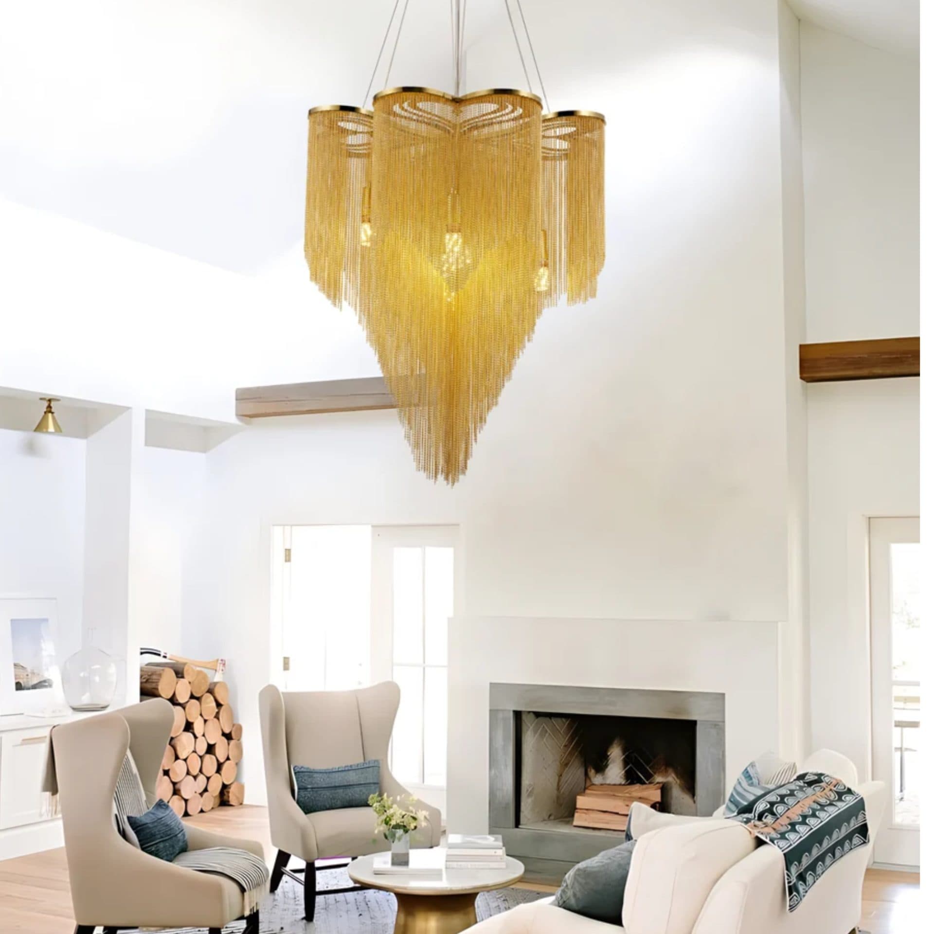 Candelabru Flippy 6xG9, Diametru 60cm, Auriu, Metal — imagine 2