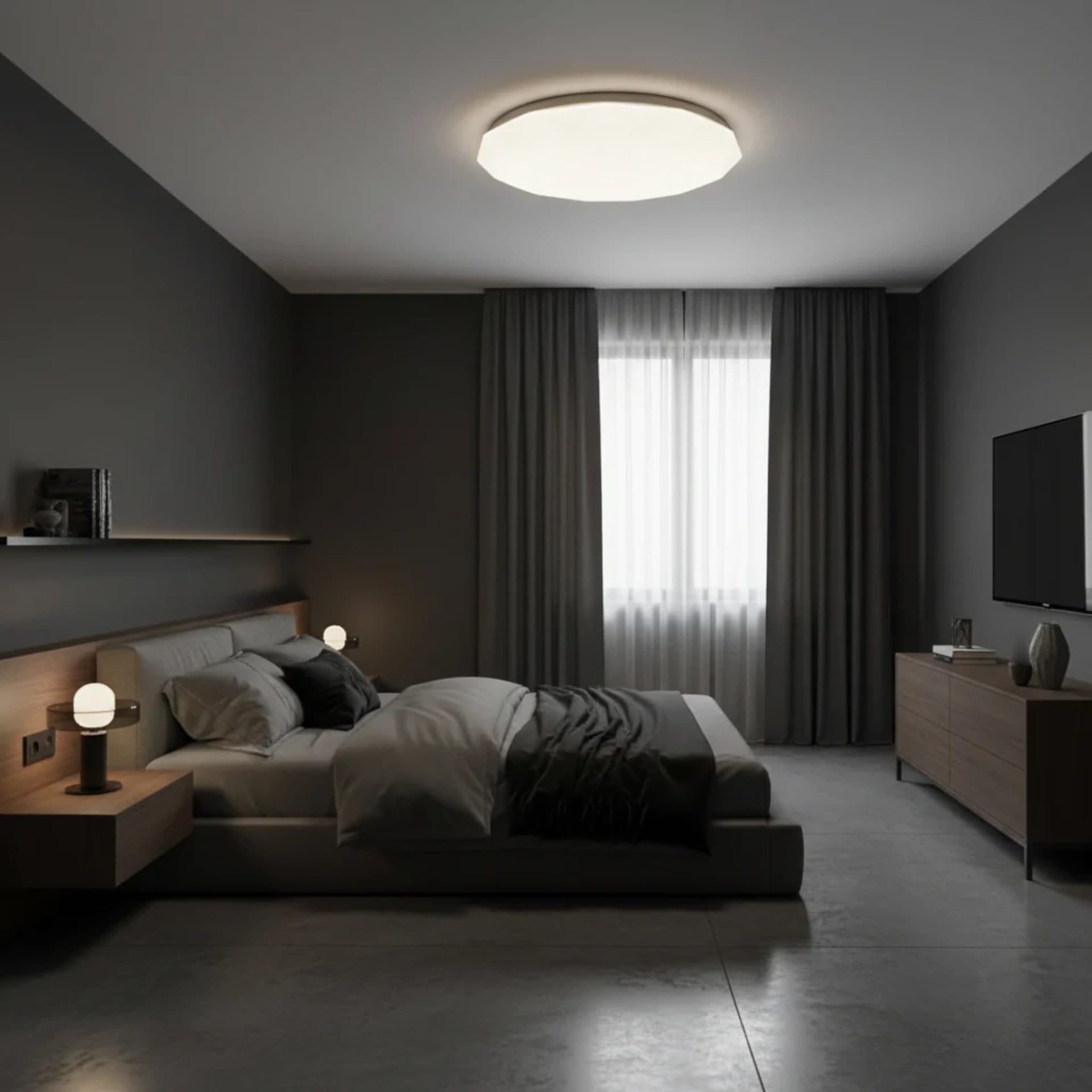 Plafoniera LED Flippy Hexagon 23 cm 22W 3000K/4000K/6000K Alb Metal si Acril — imagine 1
