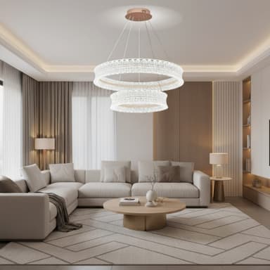 Lustra LED Flippy Cristal 118W Auriu cu Telecomanda