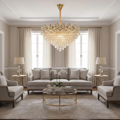 Candelabru Cristal Flippy 22x E14 Auriu Lucios Inaltime Reglabila