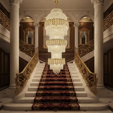 Candelabru Cristal TRIO Magno 49xE14 Auriu Lucios