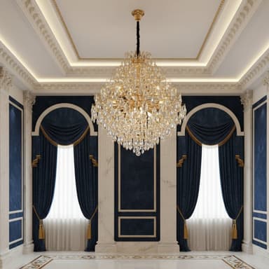 Candelabru Flippy Cristal KONIG Supremo, 24xE14, D100 cm, Auriu, Inaltime Reglabila, Metal si Cristal