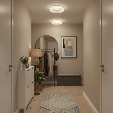 Lustra LED Flippy MARU Petito 29W Diametru 20cm Lumina Calda/Neutra/Rece Alb Metal si Cristal