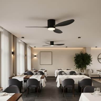 Lustra LED Ventilator Flippy 21W D80cm Telecomanda Negru