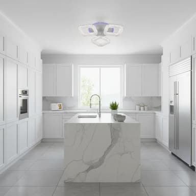 Lustra LED Flippy RENATO Nobile 39W cu telecomanda si cristal Alb