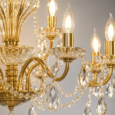 Candelabru Flippy Cristal NUVOLA Magno 15xE14 Diametru 60 cm Auriu