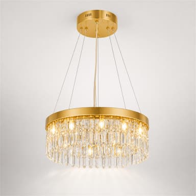 Candelabru Flippy Cristal LED cu Telecomanda, Suspendat, 36W, Diametru 40cm