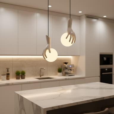 Lustra LED Flippy MANOS 13x120cm Sticla si Resina Alb