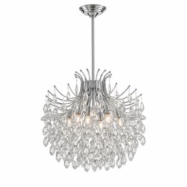 Candelabru Flippy Cristal 10x E14 Diametru 60 cm Crom Lucios Inaltime Reglabila