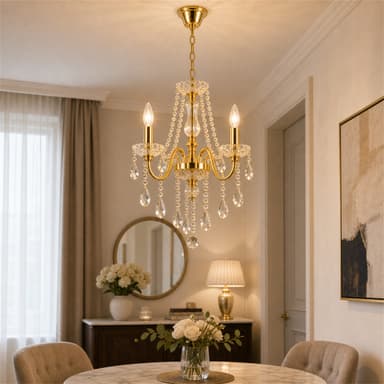 Candelabru cristal Flippy VECTORIA Petito, 3xE14, 28cm, auriu