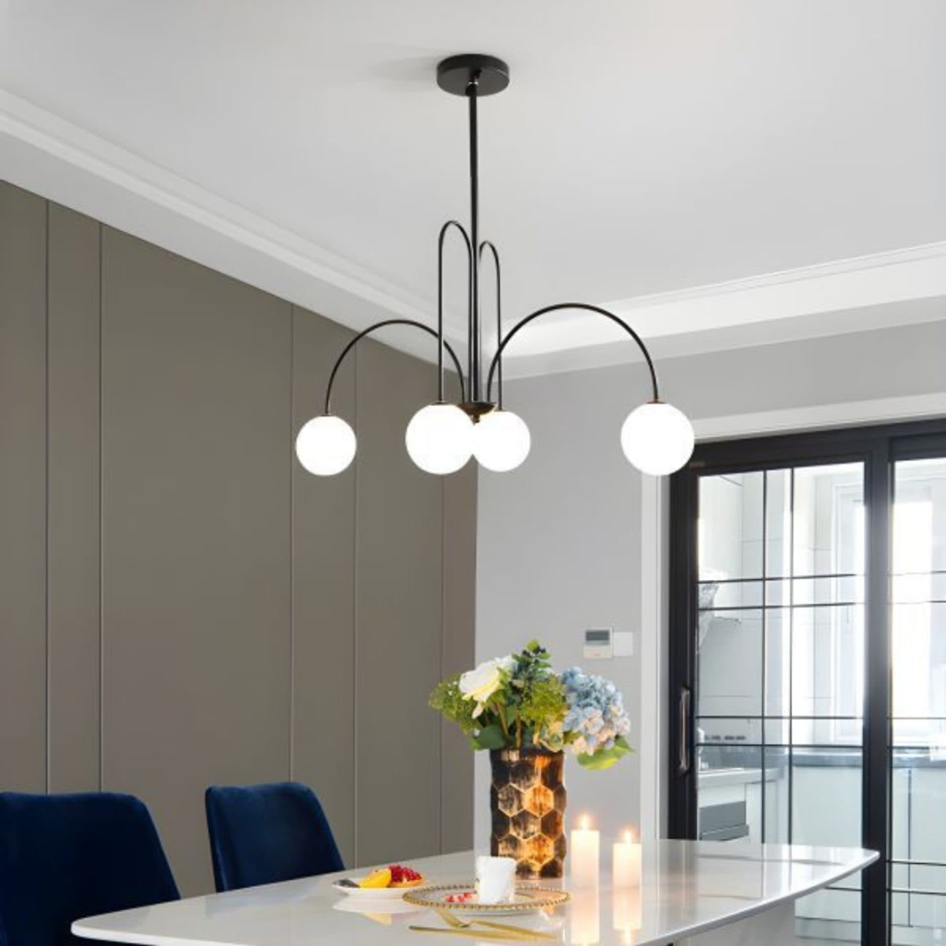 Lustra Flippy Torino 4x E27 Negru Metal — imagine 1