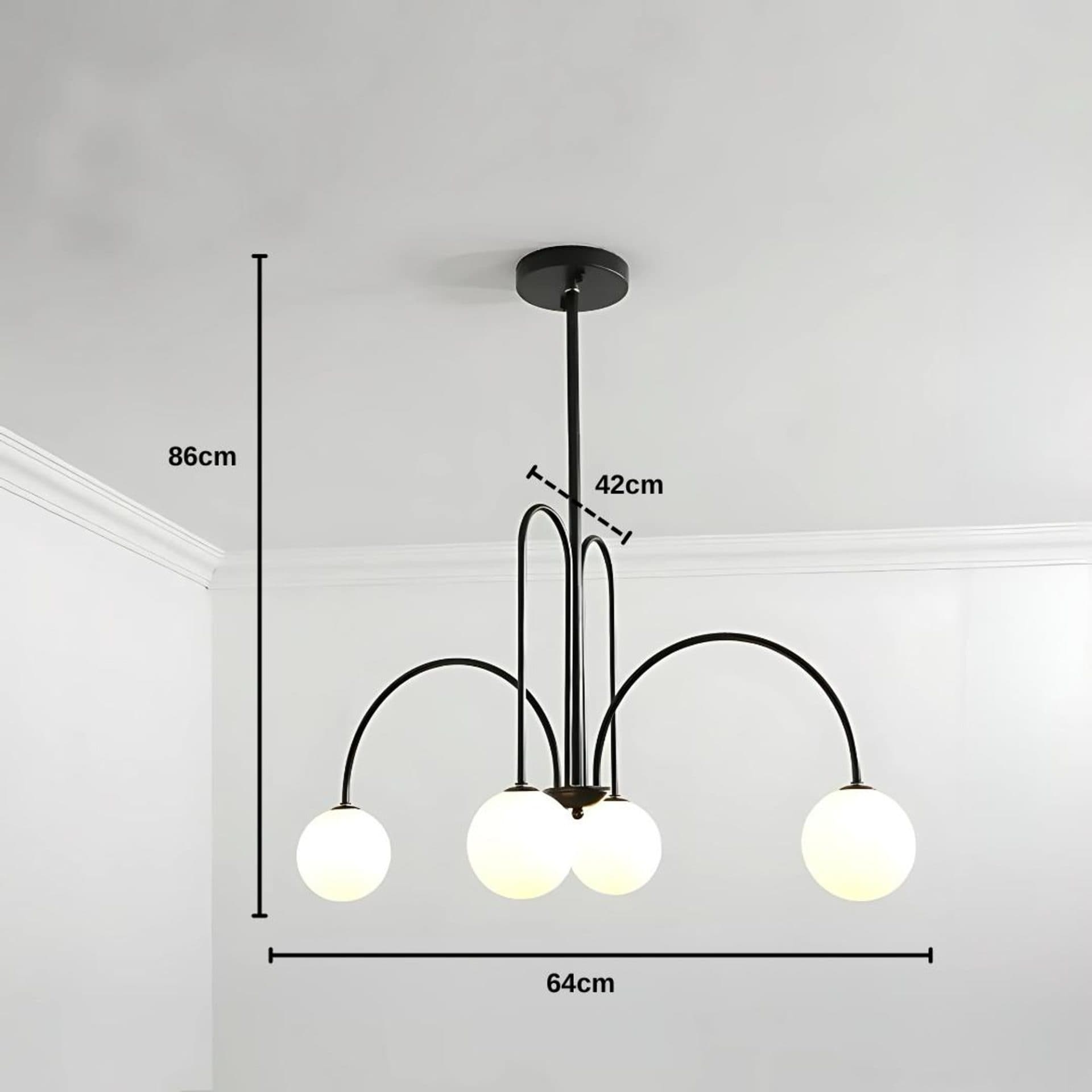 Lustra Flippy Torino 4x E27 Negru Metal — imagine 2