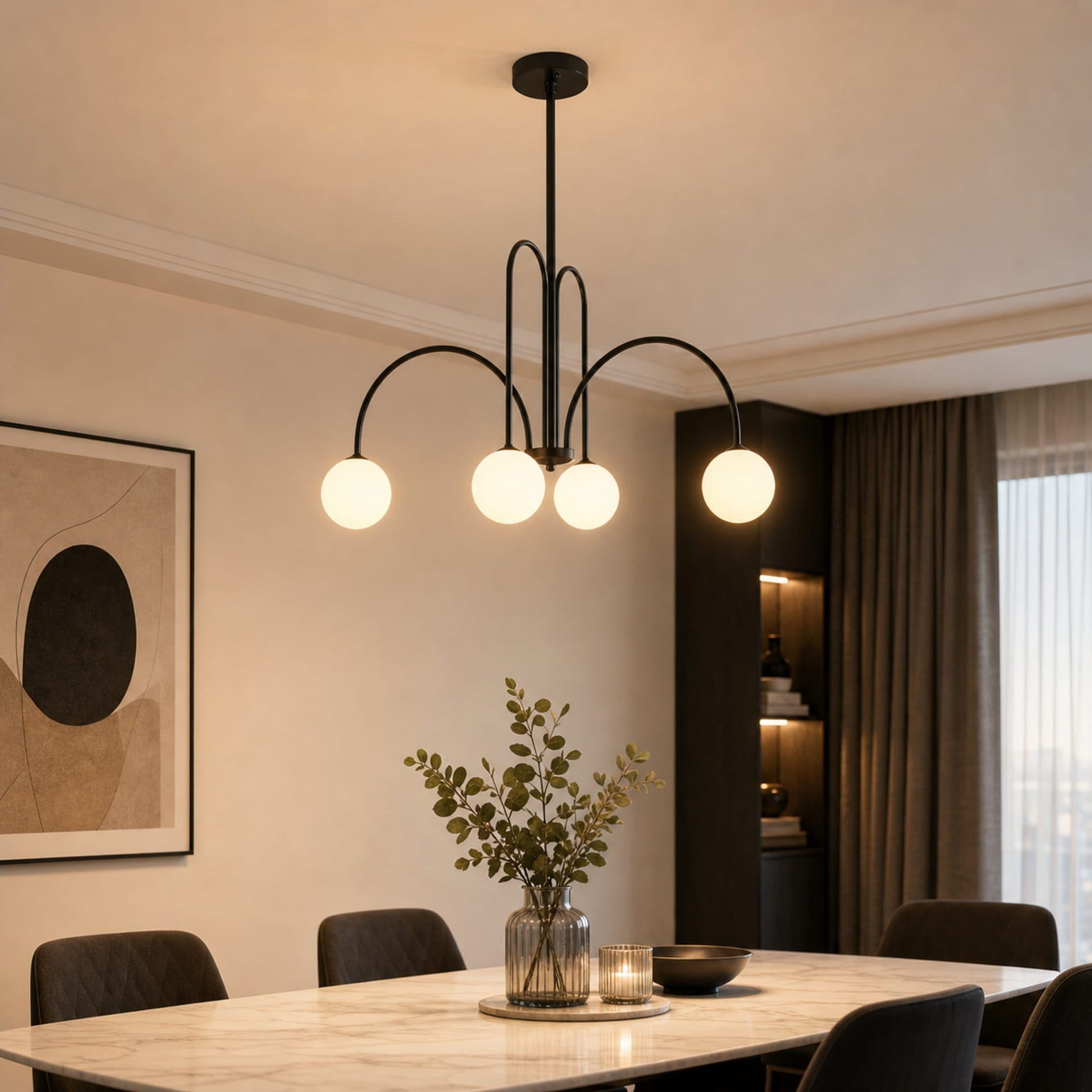 Lustra Flippy Torino 4x E27 Negru Metal — imagine 10