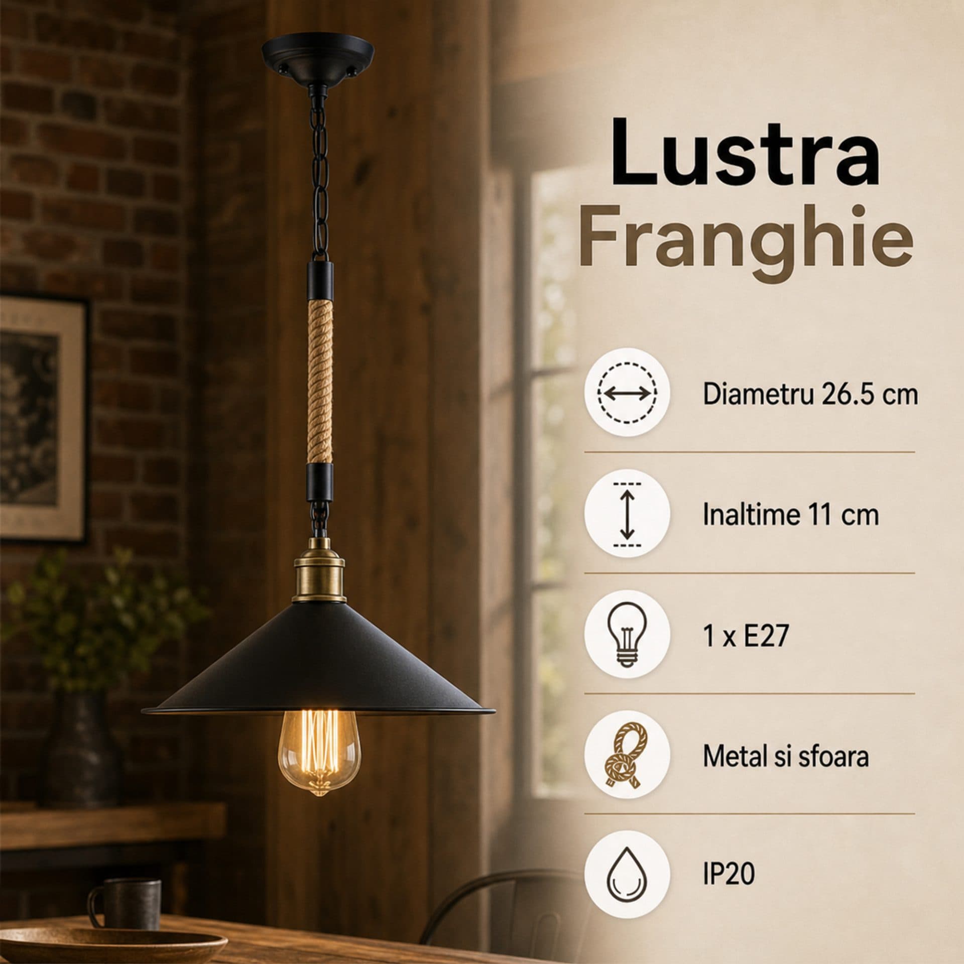 Lustra Franghie Flippy LV570/1BK — imagine 4