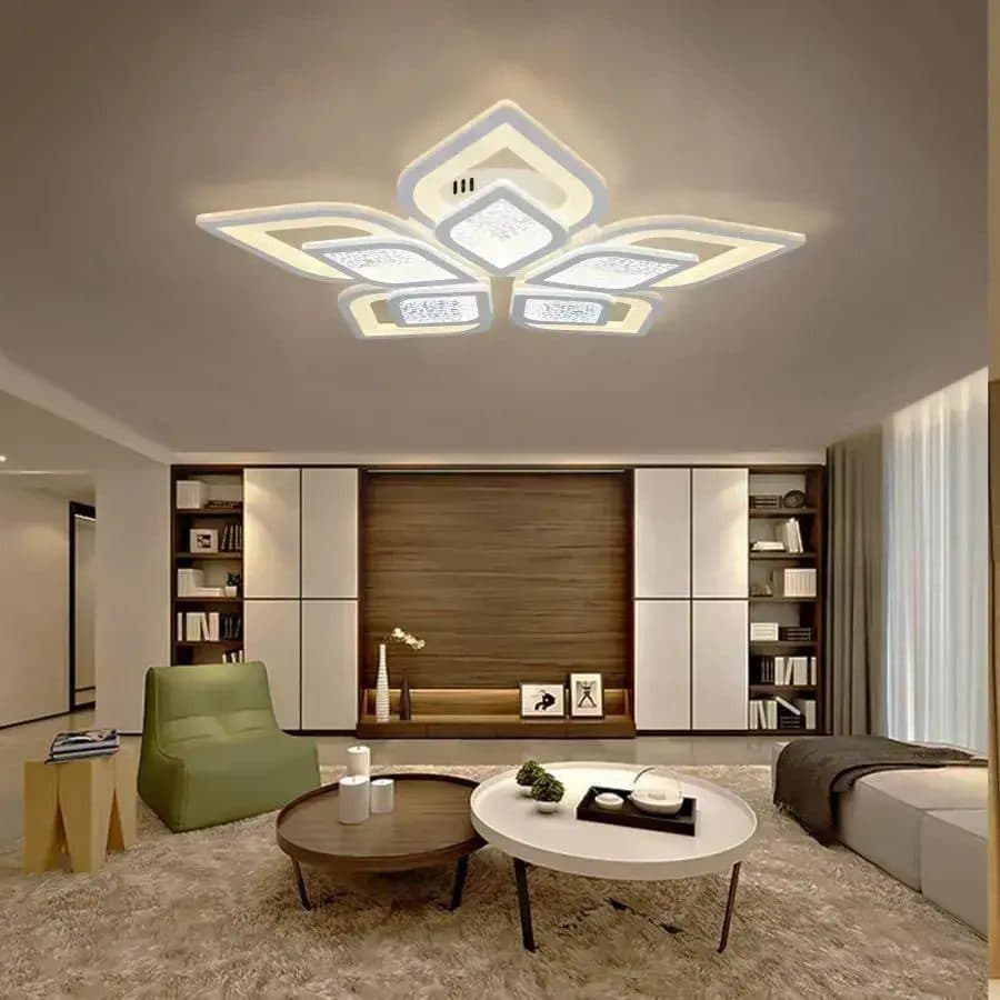 Lustra LED DALIA 170W 5 Petale Dimabila Alb — imagine 1