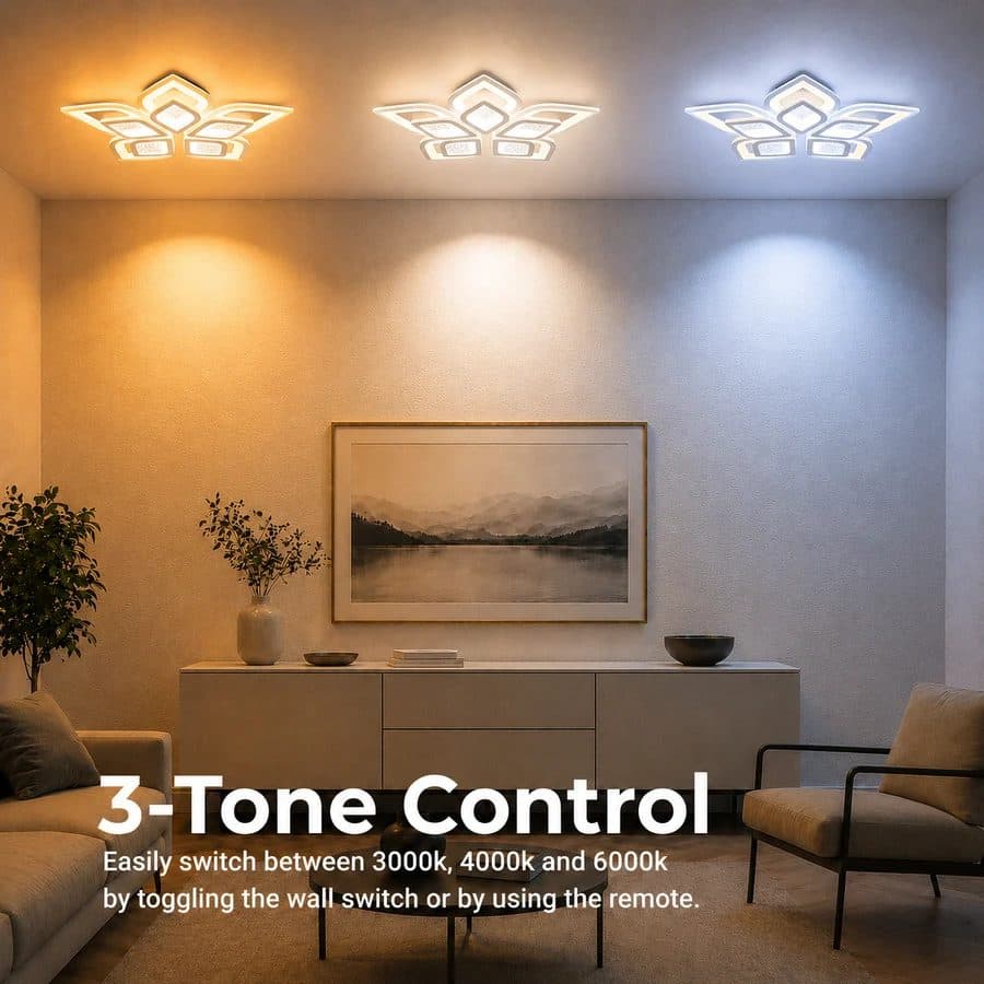 Lustra LED DALIA 170W 5 Petale Dimabila Alb — imagine 4