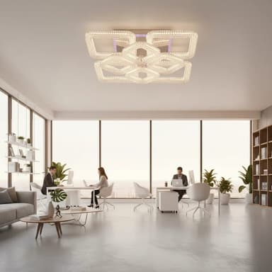 Lustra LED Flippy RENATO Magno 128W cu telecomanda si cristal, Alb