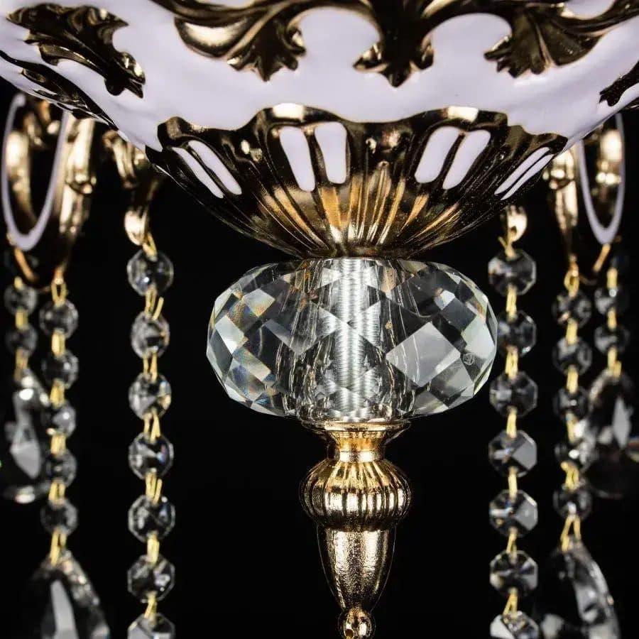 Candelabru Flippy Cristal Luciano, 6xE14, Auriu, Metal si Cristal — imagine 4
