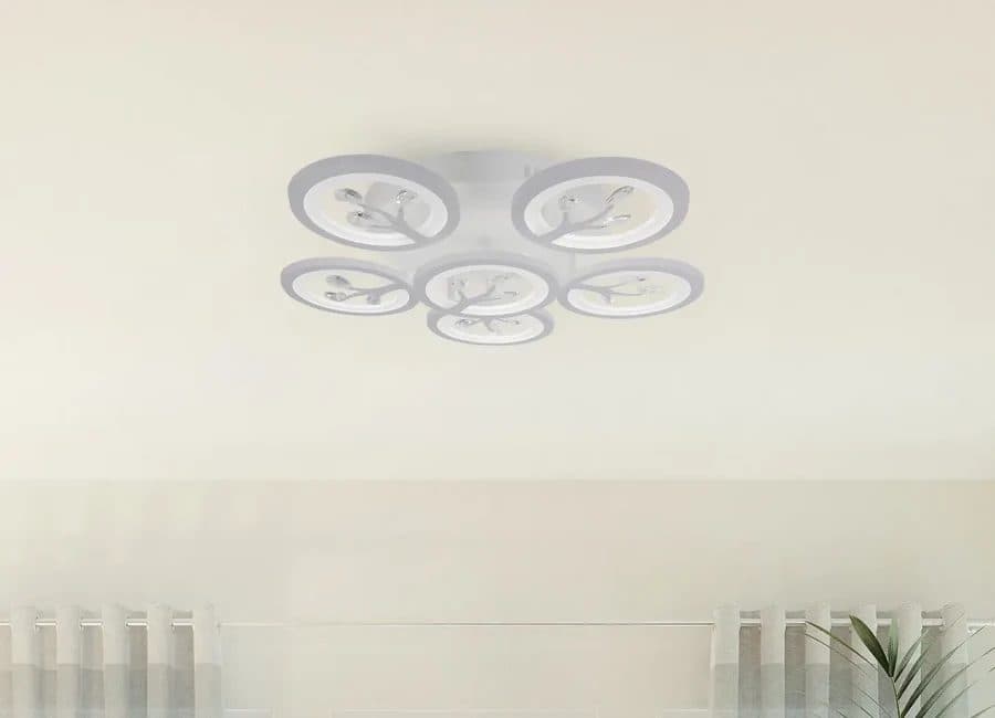 Lustra LED Flippy cu telecomanda si cristale DAISY 78W, 6 Elementele, Alb — imagine 2