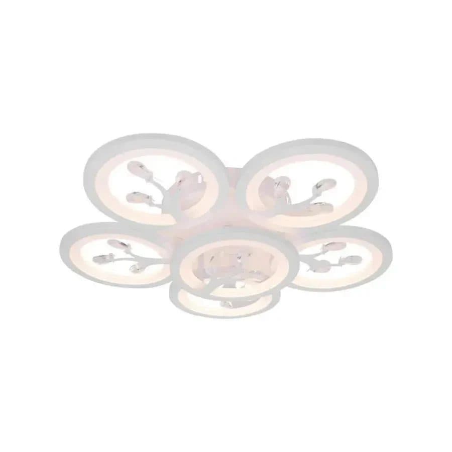 Lustra LED Flippy cu telecomanda si cristale DAISY 78W, 6 Elementele, Alb — imagine 3
