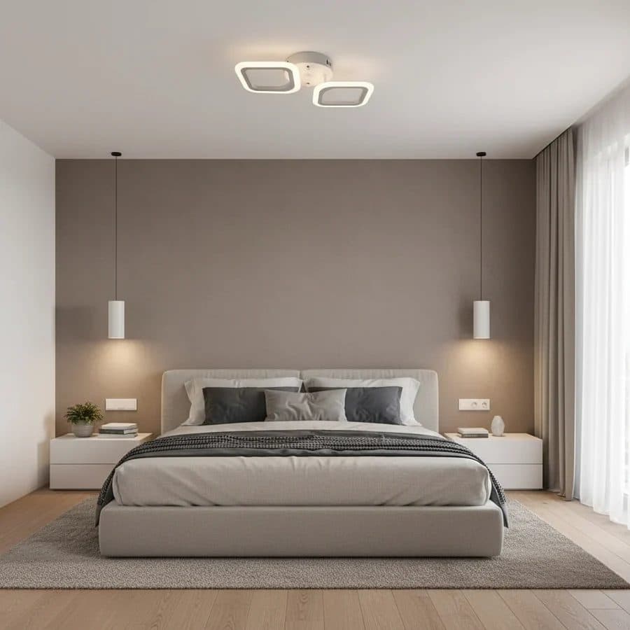 Lustra LED Flippy 27W, 2 Patrate, lumina Neutra, Alb — imagine 1