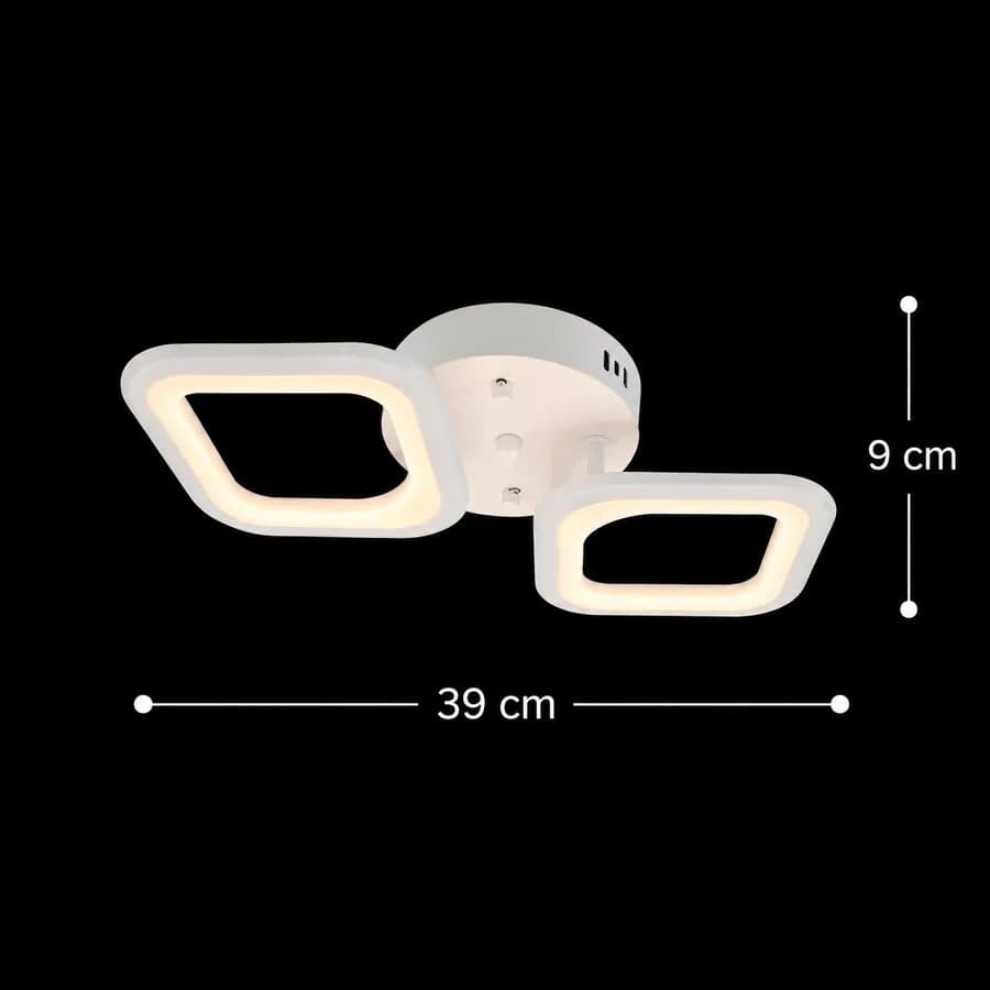 Lustra LED Flippy 27W, 2 Patrate, lumina Neutra, Alb — imagine 4