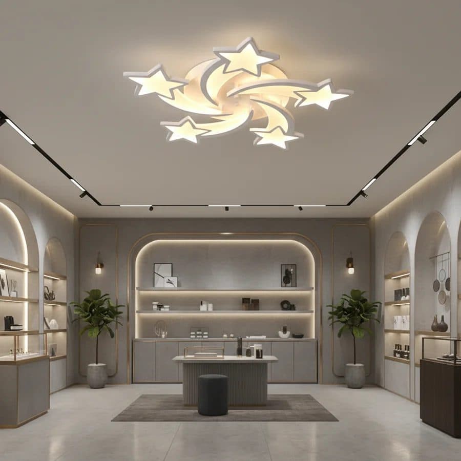 Lustra LED Flippy 85W 5 Stele Dimabila Alb — imagine 2