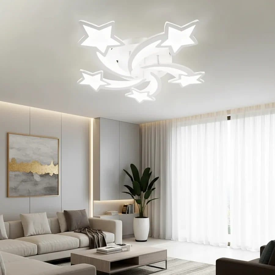 Lustra LED Flippy 85W 5 Stele Dimabila Alb — imagine 3