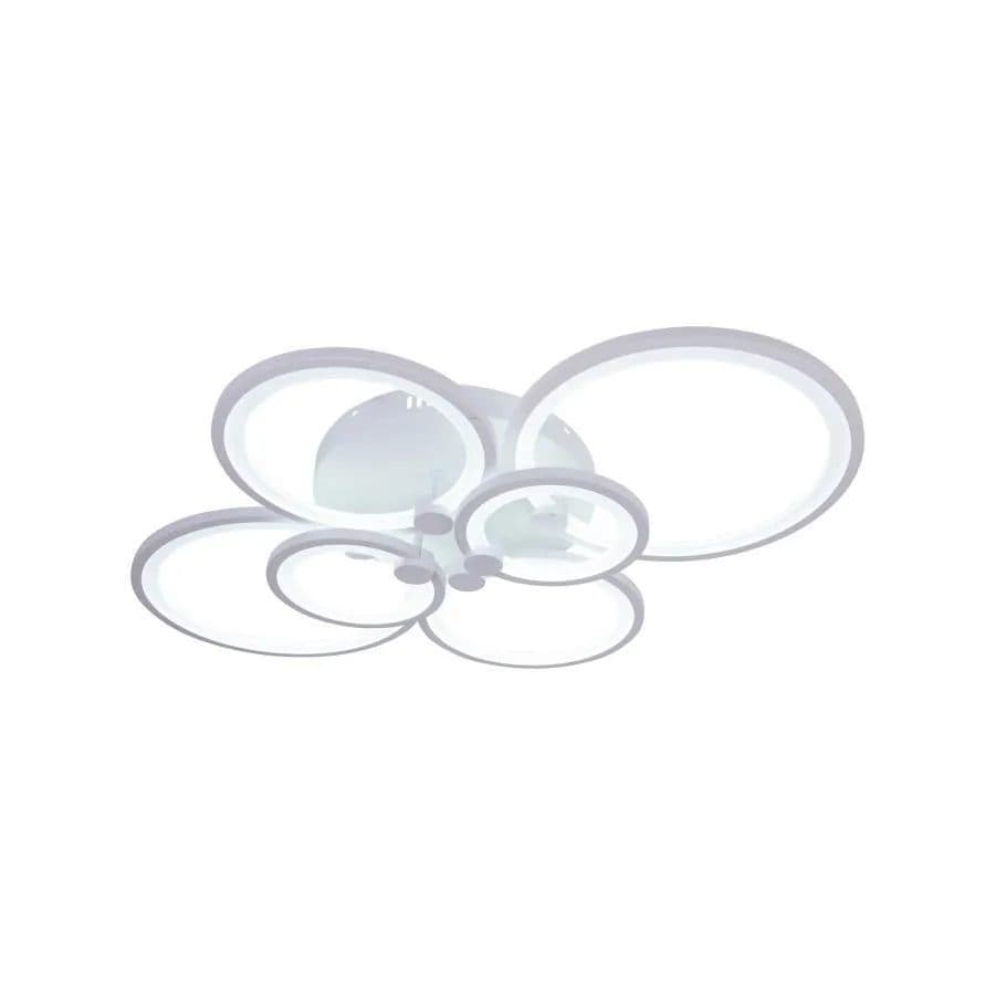 Lustra LED Flippy cu telecomanda 168W 6 Cercuri lumina Rece/Calda/Neutra Dimabila Alb — imagine 2